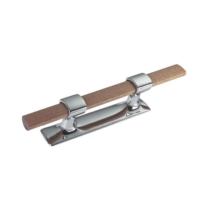 Kikker, messing verchroomd met hout
