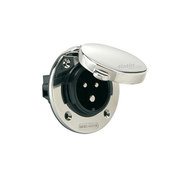 Walstroomaansluiting 16A RVS 230Vac