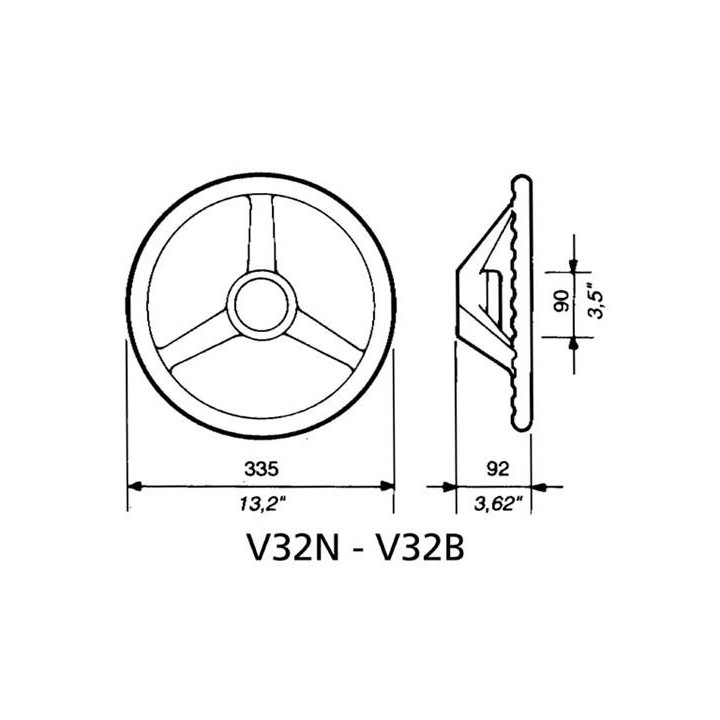 Ultraflex Stuurwiel V32n 335mm