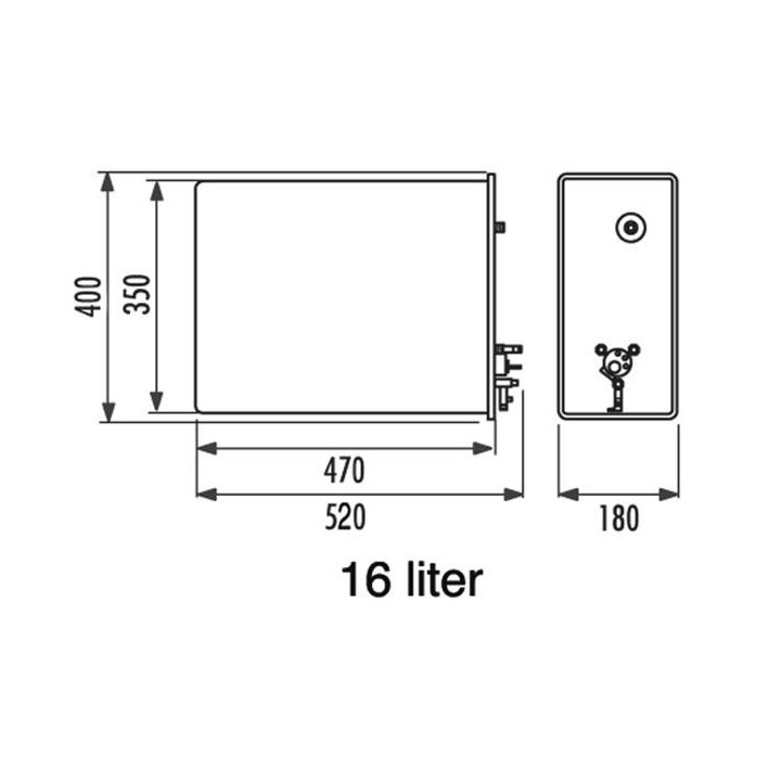 Quick Boiler 220V RVS Vierkant