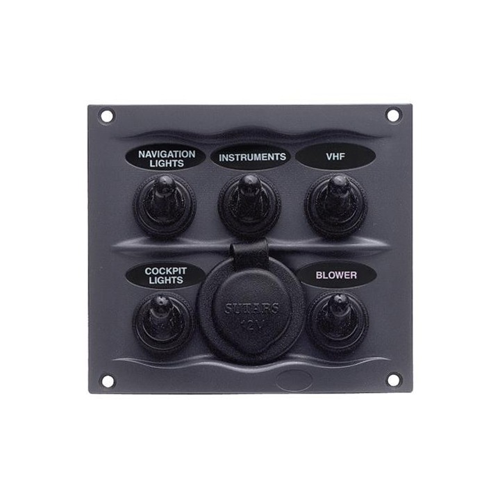 BEP swd paneel 5 schakelaars+20mm plug